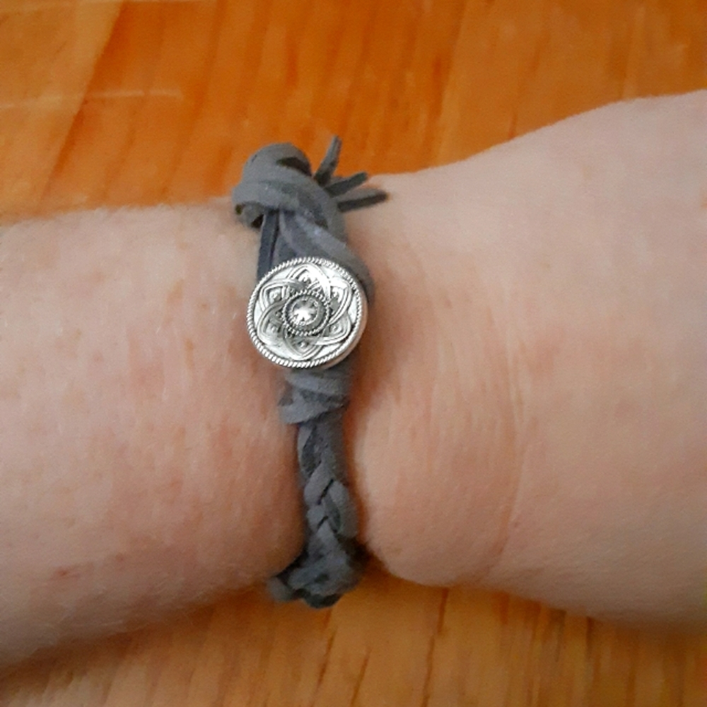 Handmade leather wrap beaded bracelet